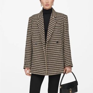 Anine Bing Kaia houndstooth blazer size XS